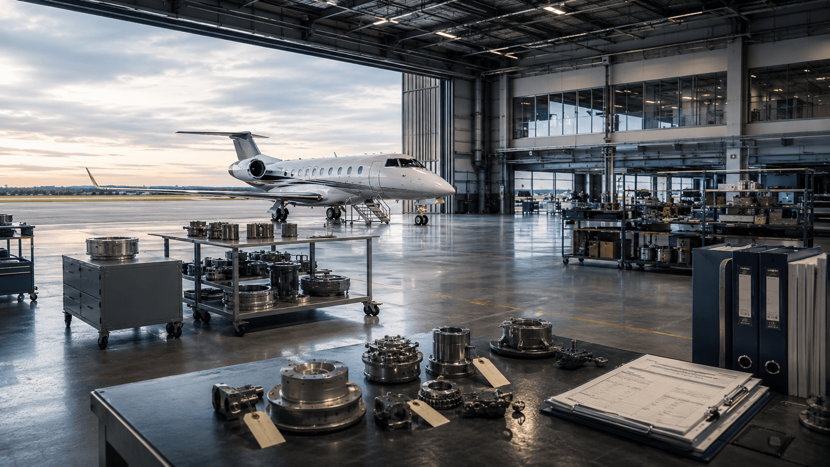 Aviation and industrial ecosystem visual for Jinpao Group capability