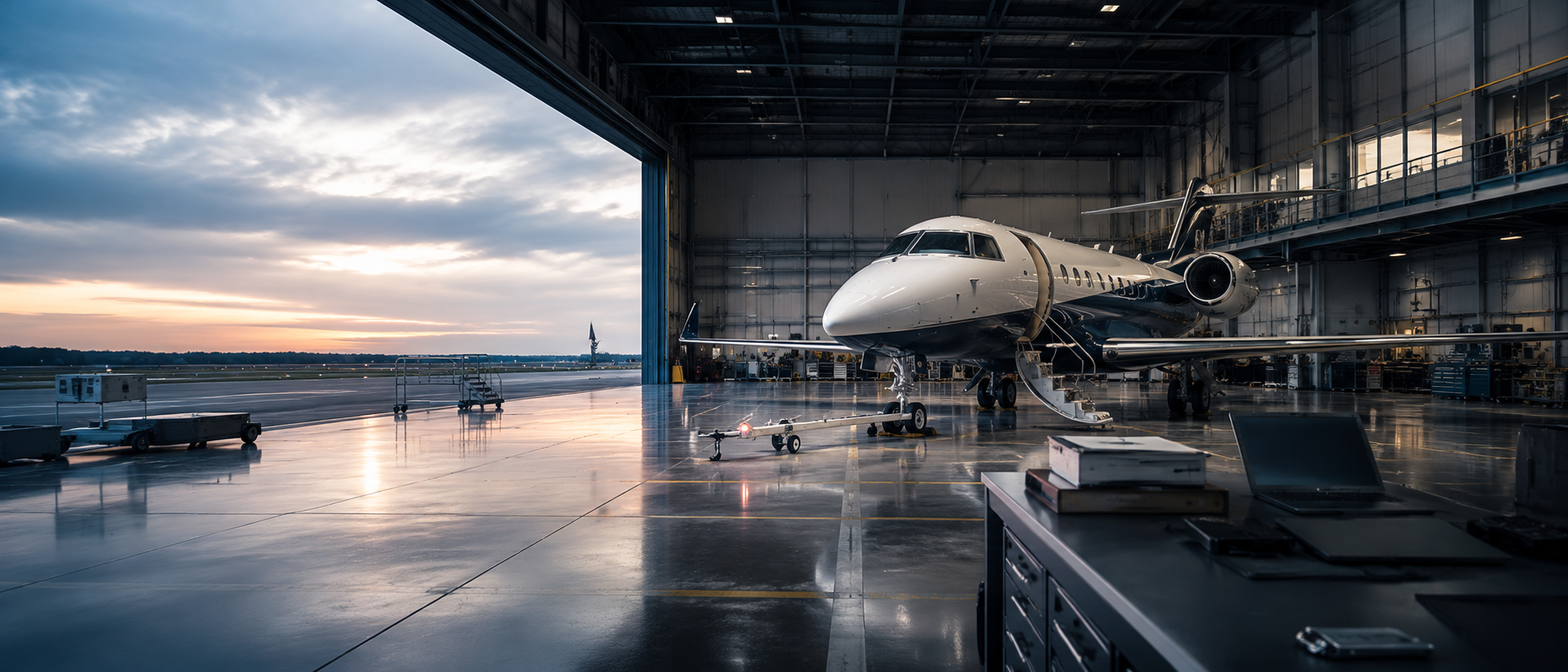 Aircraft in a bright aviation operations environment